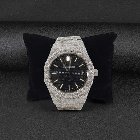 Black Dial Iced Out Moissanite Luxury Fashion Watch