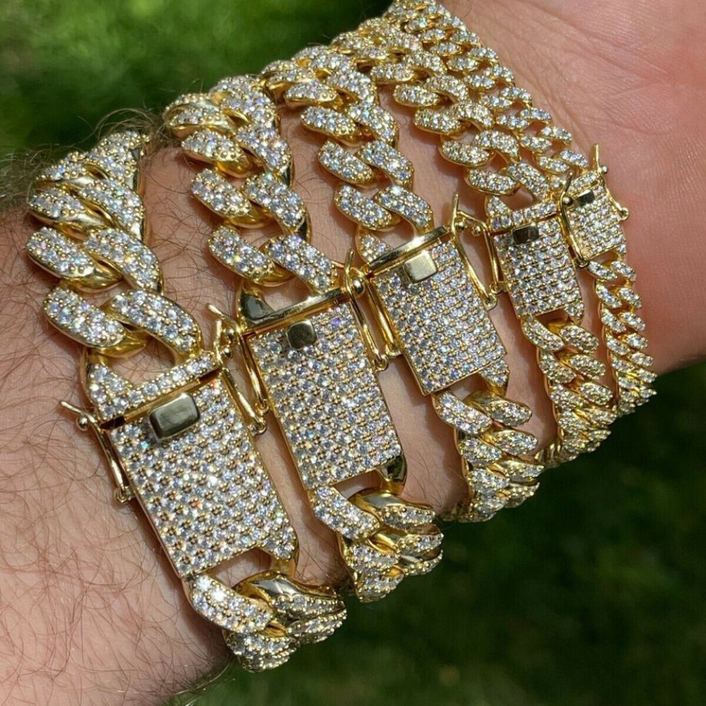 Colorless Moissanite Classic Miami Cuban Link Bracelet