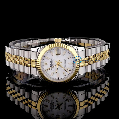 Date Just Golden & Silver Tone White Dial Unisex Watch
