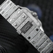 D Color Moissanite Blue Color Dial Luxury Iced Out Watch For Men's
