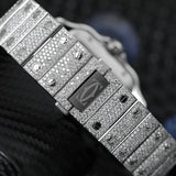 D Color Moissanite Blue Color Dial Luxury Iced Out Watch For Men's