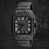 Iced Out Black Moissanite Diamond Hip Hop Watch