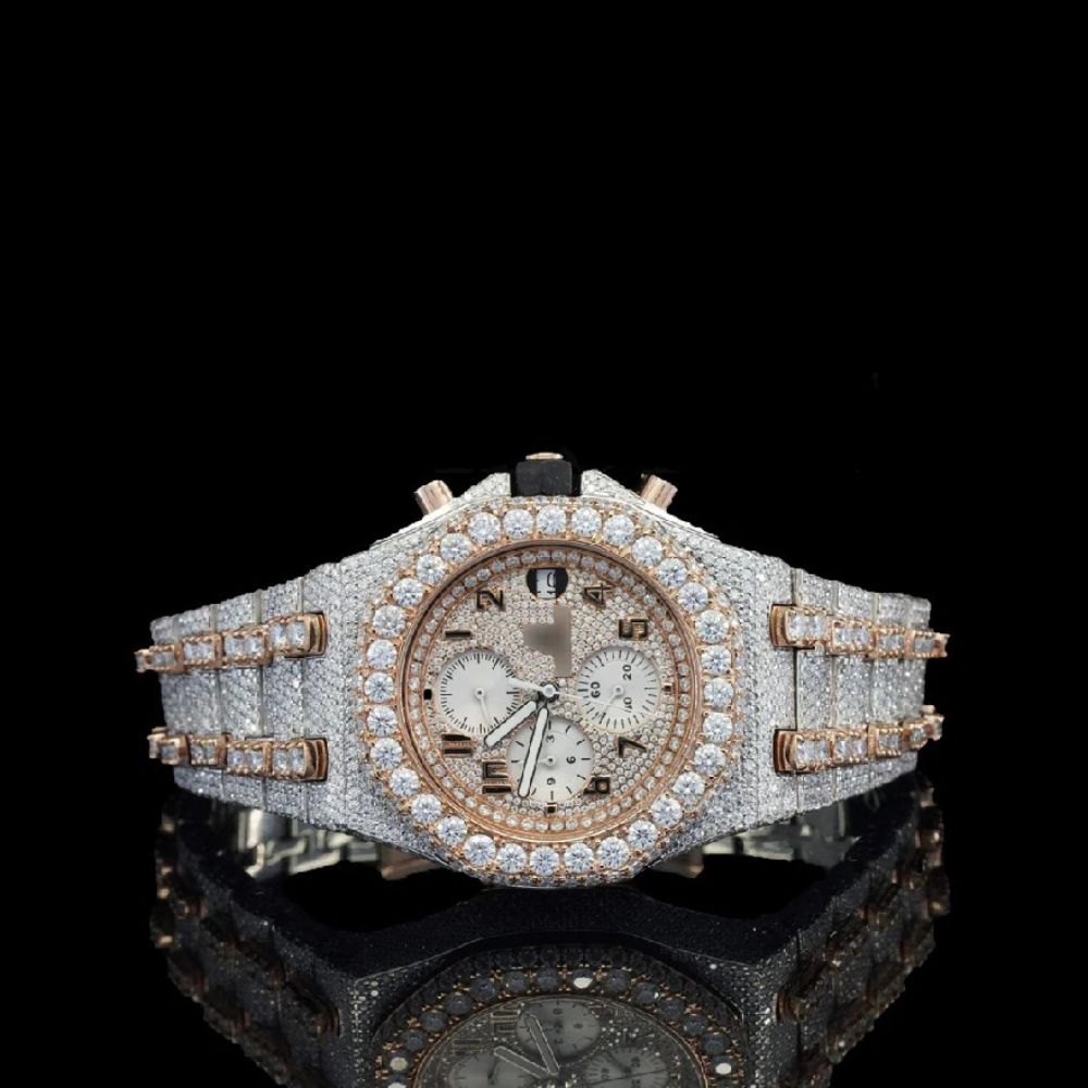Dual Tone Automatic Moissanite Watch