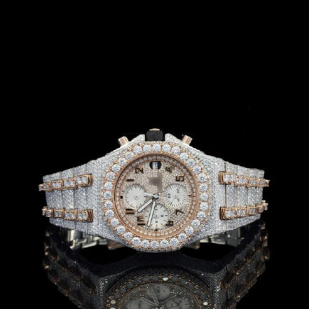 Dual Tone Automatic Moissanite Watch