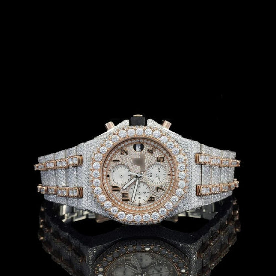Dual Tone Automatic Moissanite Watch