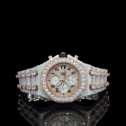 Dual Tone Automatic Moissanite Watch