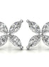 Elegant Marquise Diamond Flower Earrings For Women