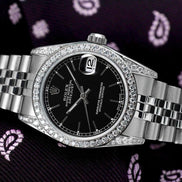 Automatic Stainless Steel Moissanite Watch For Men's