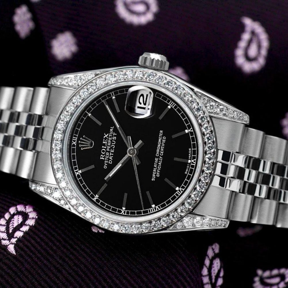Automatic Stainless Steel Moissanite Watch For Men's