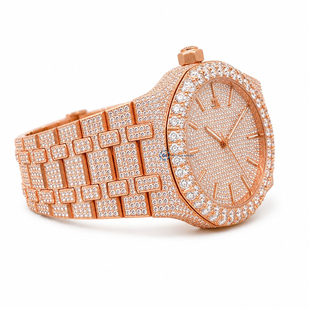 Round Cut Moissanite Hip Hop Men's Watch