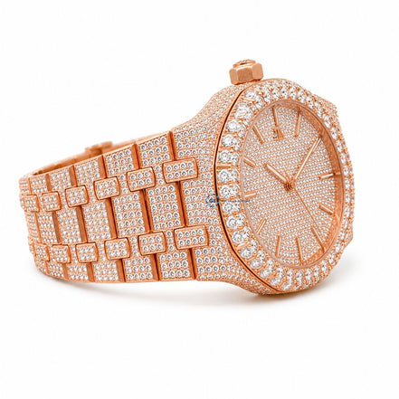 Round Cut Moissanite Hip Hop Men's Watch