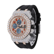 Hip Hop Customized Moissanite Rubber Strap Watch