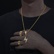 Moissanite Baguette Cut Lightning Bolt Pendant