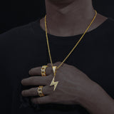 Moissanite Baguette Cut Lightning Bolt Pendant