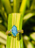 Green Marquise Cut Yellow Gold Vintage Ring