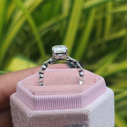 Radiant Cut Lab Grown Engagement Ring White Gold Wedding Ring