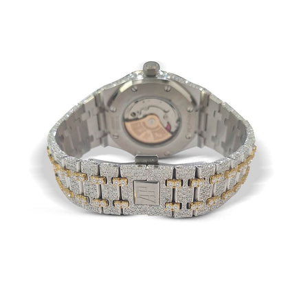 Bust Down Moissanite Dual Tone Classic Watch For Men's