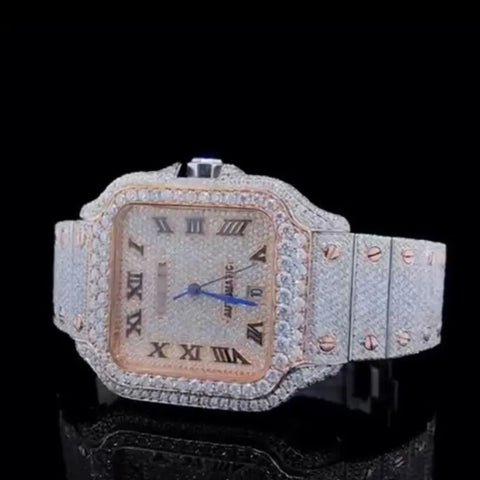 Moissanite Dual Tone Hip Hop Luxury Diamond Watch