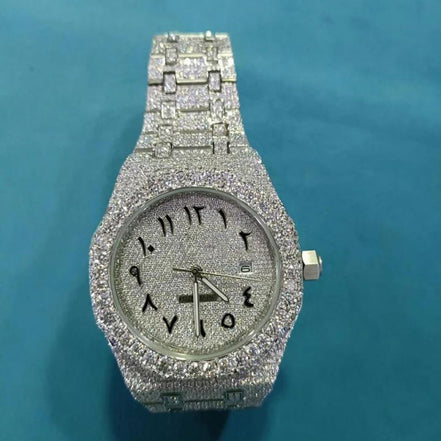 D Color Moissanite Diamond Fully Iced Out Luxury fashion Watch
