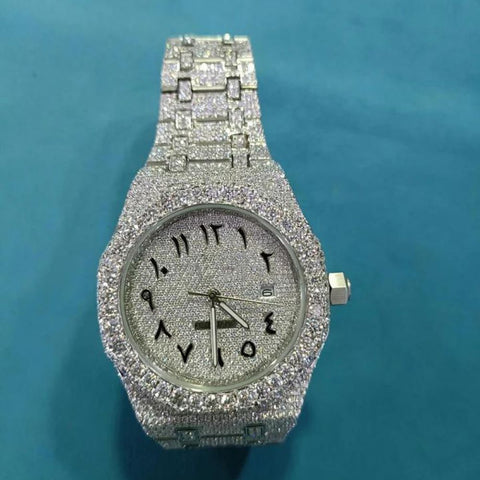 D Color Moissanite Diamond Fully Iced Out Luxury fashion Watch