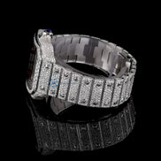 Maroon Roman Dial Automatic Moissanite Wrist Watch