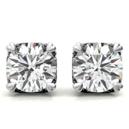 Heart Shaped Prong Moissanite Round Solitaire Stud Earrings