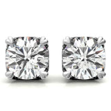Heart Shaped Moissanite Round Solitaire Stud Earrings
