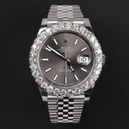 Datejust 41MM Stainless Steel Moissanite Hip Hop Watch