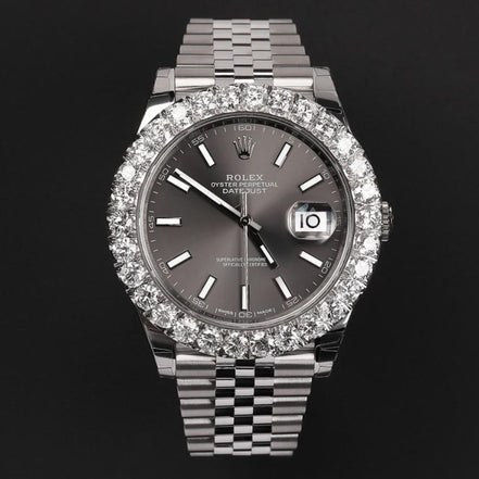 Datejust 41MM Stainless Steel Moissanite Hip Hop Watch