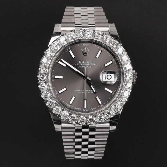 Datejust 41MM Stainless Steel Moissanite Hip Hop Watch
