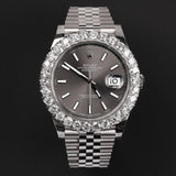 Datejust 41MM Stainless Steel Moissanite Hip Hop Watch