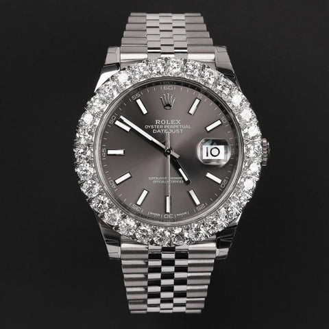 Datejust 41MM Stainless Steel Moissanite Hip Hop Watch