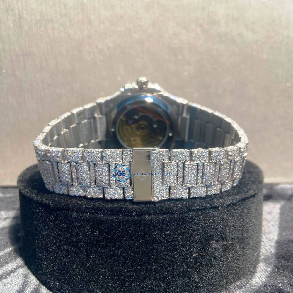 Full Iced Out D Color Moissanite Hip Hop Watch For Men's