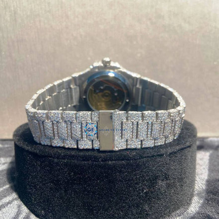 Full Iced Out D Color Moissanite Hip Hop Watch For Men's