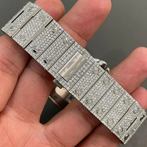 Roman Dial Tow Tone Moissanite Watch