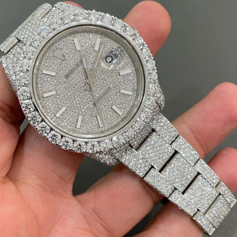 Fully Iced Out Datjust Moissanite Hip Hop Men's Watch