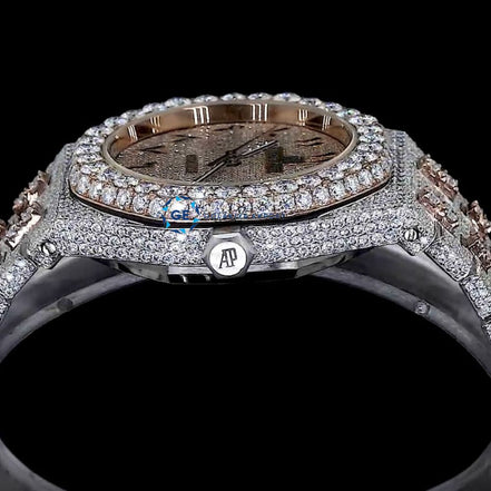 Awesome Arabic Dial Iced Out Full Moissanite Wrist Watch