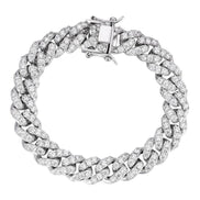 D Color Moissanite Iced Out Cuban Link Bracelet