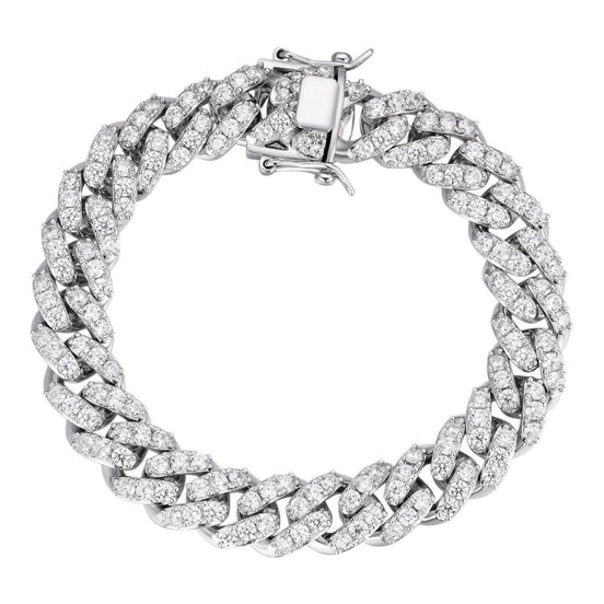 D Color Moissanite Iced Out Cuban Link Bracelet