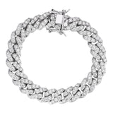 D Color Moissanite Iced Out Cuban Link Bracelet