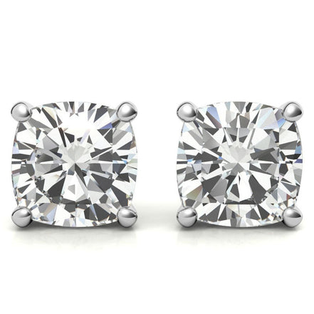 Solitaire Cushion Cut Moissanite Small Earrings