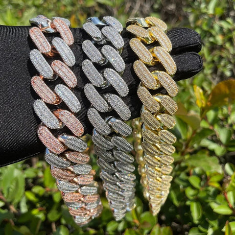 Bling Iced Out Moissanite Luxury Cuban Chain For Men's