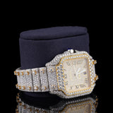 Dual Tone Automatic Moissanite Diamond Hip Hop Write Watch