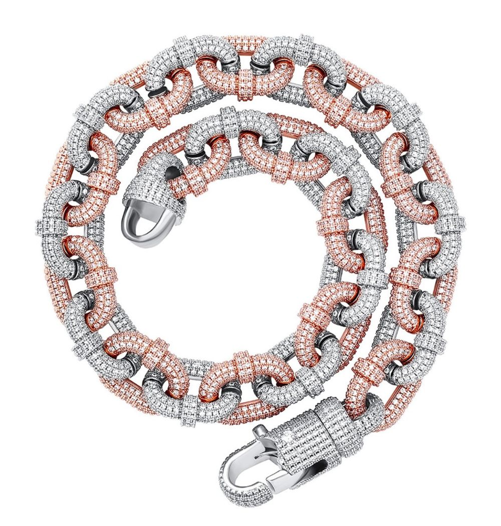 Carabiner Clip Moissanite Diamond Hip Hop Chain