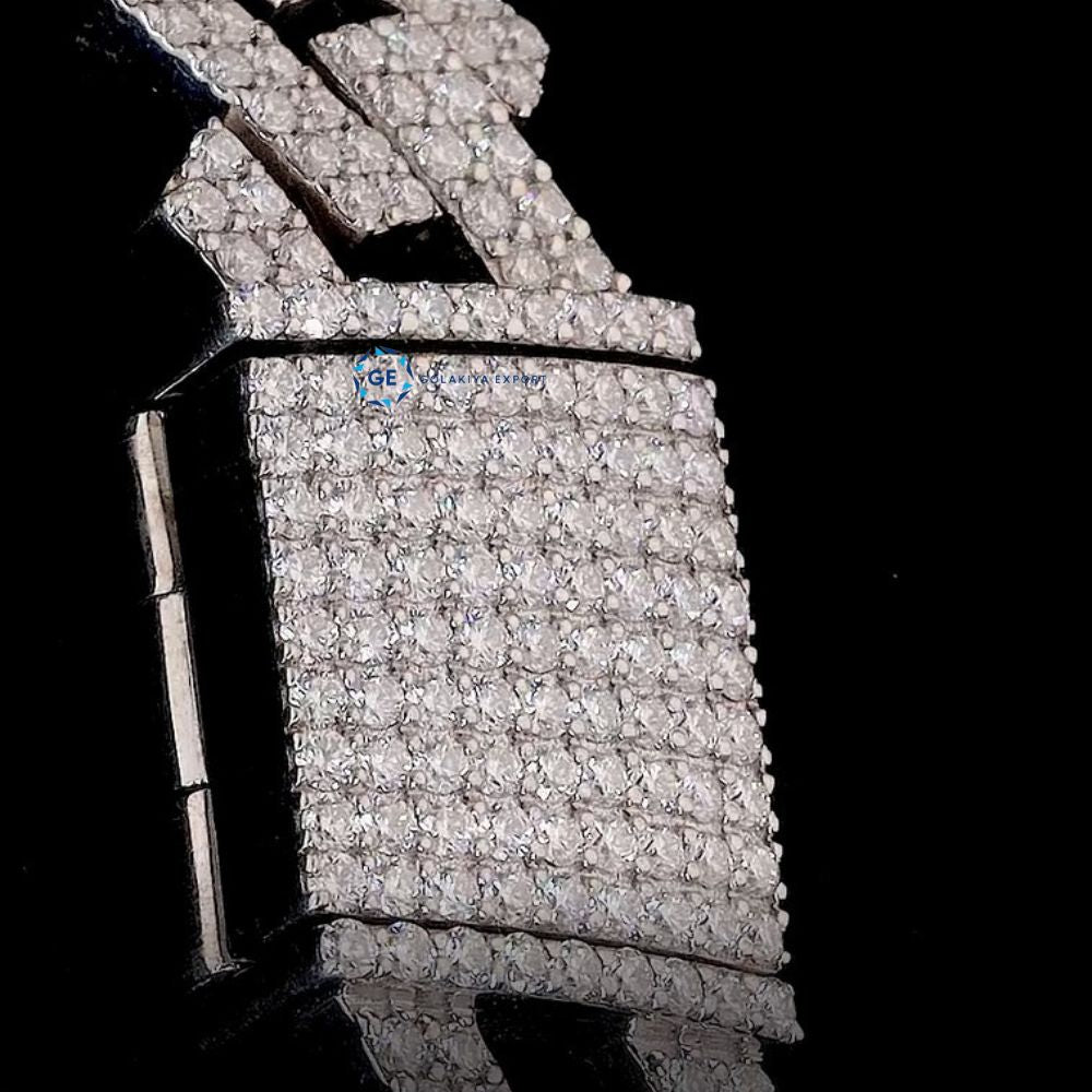 925 Sterling Silver VVS1 Moissanite Diamond Luxury Cuban Chain