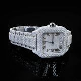 Iced Out Handmade Full White Moissanite Watch