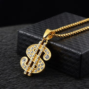 Hip Hop Luxury Moissanite Cash Money Dollar Pendant