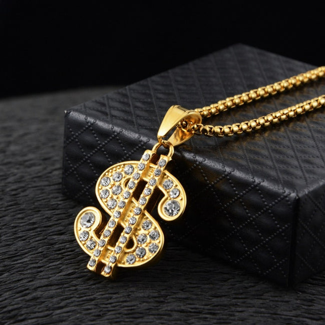 Hip Hop Luxury Moissanite Cash Money Dollar Pendant