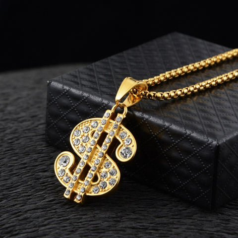 Hip Hop Luxury Moissanite Cash Money Dollar Pendant
