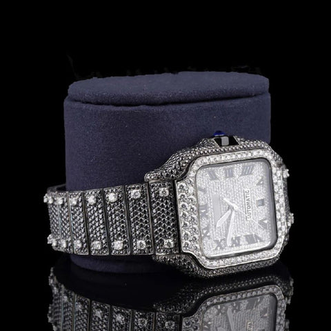 Moissanite Diamond Roman Dial Wrist Men's Watch